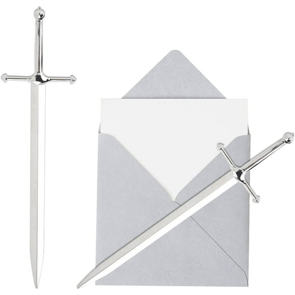 EcoNesxp Practical decorative letter opening tool set metal plated envelope letter opener A_silvery silver metal letter opener office letter opener