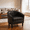 Black, variant on Homefun Barrel Accent Chair PU Leather Nailhead Trim Diamond Tufted Back Club Chair for Living Room,White