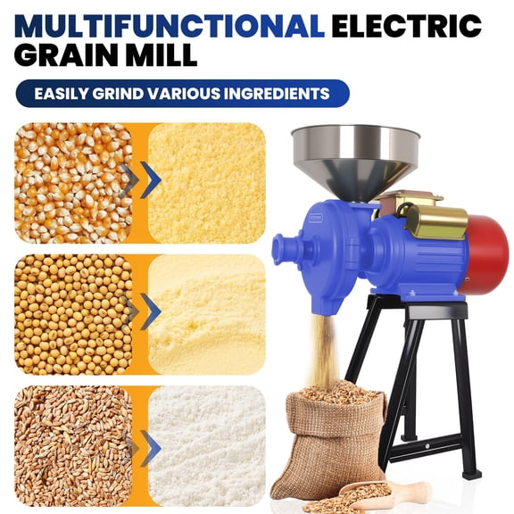 Commercial Flour Mill Machine, 3000W Electric Grain Mill Grinder with Reinforced Durable Head, Spice Grinders with Thickened Bracket for Food Processing