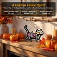 thumbnail image 6 of Anxinwu Day of the Dead Wooden Skeleton Cat Hanging Pendant - Colorful Carved Dia de los Muertos Ornament for Garden, Patio, Party, Outdoor Decor, 6 of 8