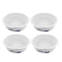 WEUVEB Floating Lotus Bowl Planter Water Lily Flower Pot White Plastic 4Pcs
