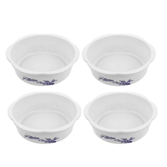 WEUVEB Floating Lotus Bowl Planter Water Lily Flower Pot White Plastic 4Pcs