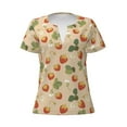 thumbnail image 3 of Naloa Floral Strawberr Print T-Shirts Short Sleeve V Neck Tees for Women Fashion Tops Trendy Lightweight Soft Casual Summer Outfits Clothes, 3 of 5