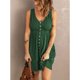 thumbnail image 3 of Vestido corto de mujer con cuello en V, frente, un solo pecho, cintura elástica, vestido sin mangas para uso de verano, 3 of 5