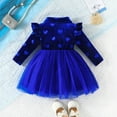 thumbnail image 4 of WEAIXIMIUNG Robe Plissée pour Filles Tout-Petits Enfants Filles Manches Longues Nœud Imprimé Robes Vêtements, 4 of 7