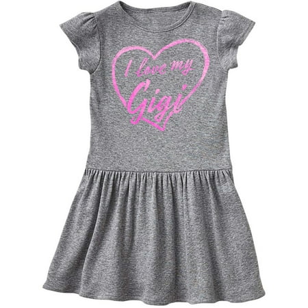 

Inktastic I Love My Gigi in Pink Chalk Heart Gift Toddler Girl Dress