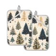 thumbnail image 7 of Yayeee Pot Holders Kitchen Heat Resistant with Pocket 7"x9.8" Cotton Oven Cooking Hot Pads, Beige Christmas Trees, 7 of 7
