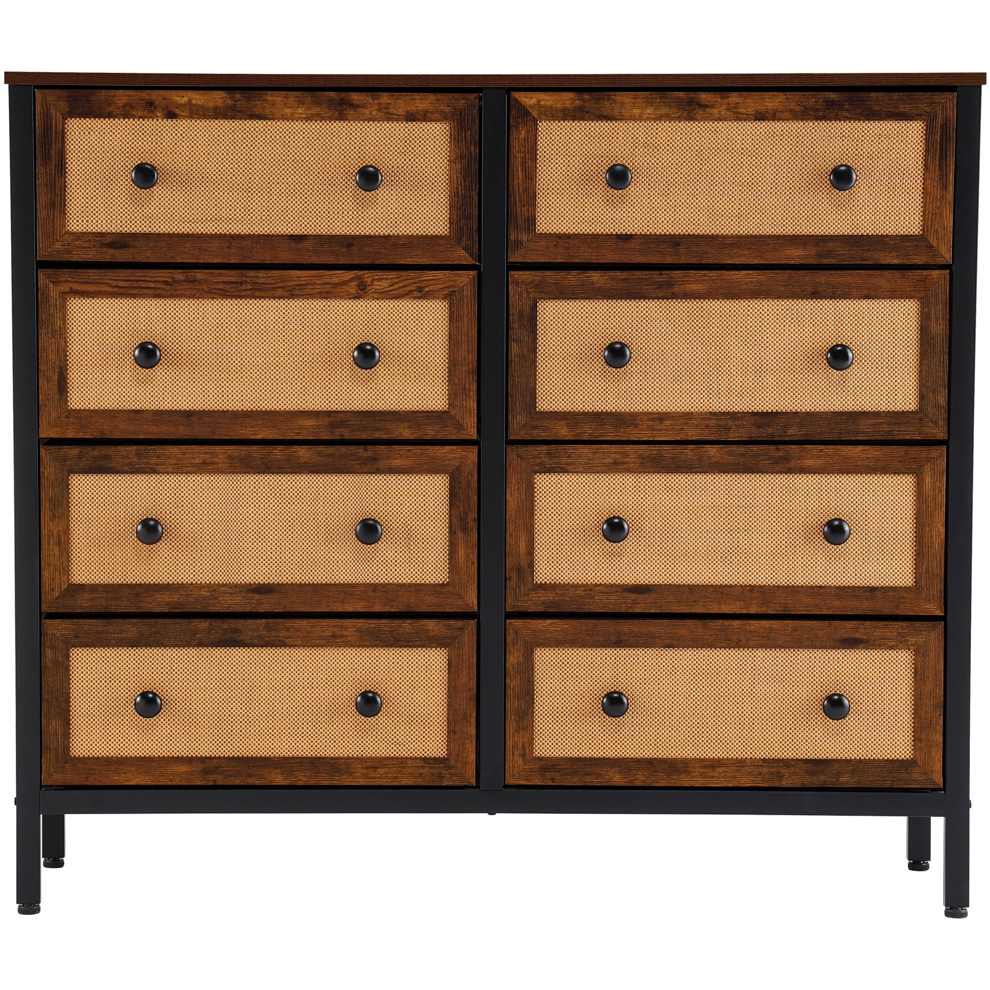 Uforic Horizontal Dressers Fabric Storage Dresser with 8 Drawer Fabric for Hallways,Bedrooms,Closets,Steel Frame,Wooden Surface