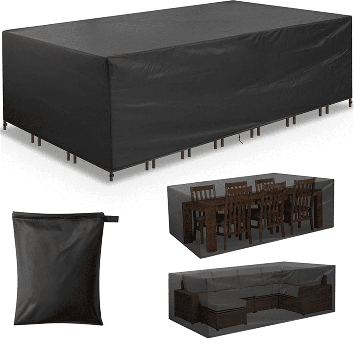 Patio Furniture Set Cover Waterproof,Heavy Duty Funiture Covers for Outdoor Sectional Sofa Wicker Rattan Table XL