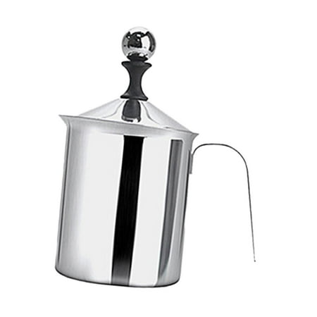 

Stainless Steel Manual Milk Frother Coffee Foam Making Double Mesh Operated Foam 800ml
