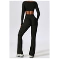 thumbnail image 2 of Tops cortos de yoga for mujer, camiseta de manga larga con cuello cuadrado, camisetas básicas elásticas ajustadas, camisetas deportivas for ejercicio al aire libre y gimnasio, 2 of 6