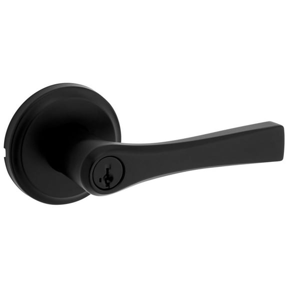 Kwikset 740Kal-S Katella Single Cylinder Keyed Entry Door Lever Set - Black