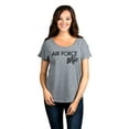 thumbnail image 2 of Air Force Wife Women's Fashion Slouchy Dolman T-Shirt Tee Heather Grey 2X-Large, 2 of 4