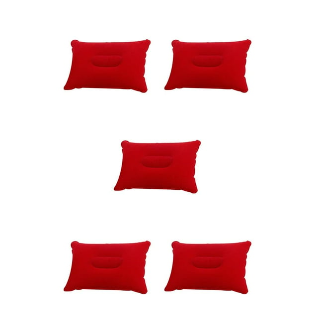 jesticaly Inflatable Camping Travel Pillow Backpacking Portable Air Pillow Backpacking Portable Air Pillow Cushion Inflating Pillow red 5Set