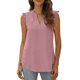 thumbnail image 1 of Txlixc, camisetas sin mangas de verano para mujer, sin mangas, lisas/flores/hojas, camisas de encaje con cuello en V, chaleco informal suelto para mujer Txlixc  Estilo de ocio, 1 of 5