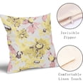 thumbnail image 3 of Yellow and Pink Daisy Pillow Covers 20x20 Inch Vintage Floral Farmhouse Flowers Linen Decorative Throw Pillow Case Cushion Cover Set of 2 for Bedroom Sofa Living Room Couch Chair, 3 of 6