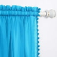 thumbnail image 3 of Pom-Pom Tassel Window Drapes, (Set of 2) Multipurpose Sheer Curtains, Pom-Pom Collection, 60" x 84" Turquoise, 3 of 6