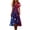 Dark Gray, variant on Women's Fashion Summer V Neck Short Sleeve Retro Floral Print Midi Dress Flowy A Line Beach Dress for Vacation Casual Daily Wear