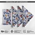 thumbnail image 4 of Vargottam Butterfly & Bloom Print Cotton Napkins Set of 12, 20x20 Inches, Blue Sturdy and Stylish Table Napkin, Perfect for Summer Parties, Picnics, Teas, and Party Gatherings Machine Washable, 4 of 7
