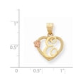 thumbnail image 2 of Finest Gold 14K Two-Tone Heart Letter E Initial Pendant, 2 of 2
