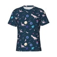 thumbnail image 4 of Vsdgher Space Dinosaur Print Men's Dry Fit Mesh Athletic Shirts Moisture Wicking Tennis T-Shirt Tops, 4 of 9