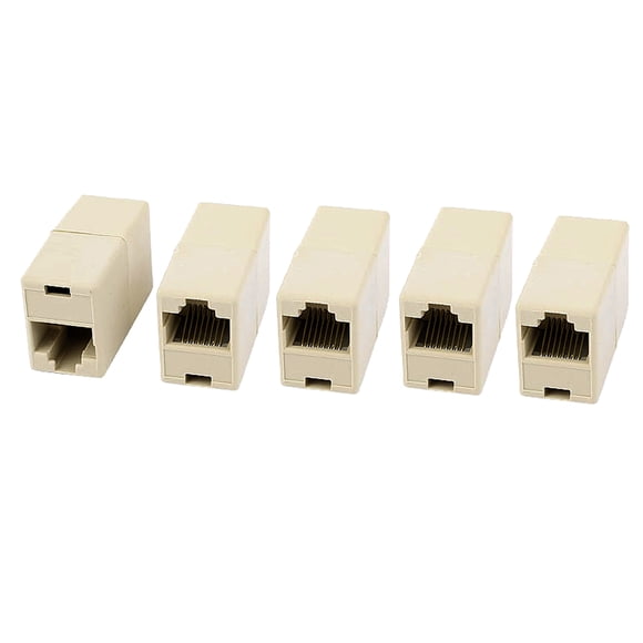 Unique Bargains 5Pcs Cat5 RJ45 8P8C Lan Network Ethernet Cable Extender Joiner Adapter Coupler
