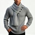thumbnail image 4 of USNSM Men's Shawl Collar Button Front Knit Sweater Pullover Long Sleeve Business Casual Winter Warm Tops Gray XXL, 4 of 5