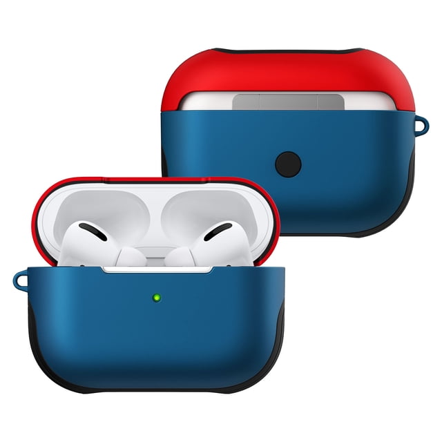Compatible avec Étui Airpods Pro, Silicone Souple + Étui Rigide en PC, Boîtier de Recharge Sans Fil, Protection Complète, Anti-Rayures, Antichoc, Étui Compatible avec Apple Airpods Pro
