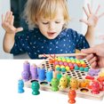 thumbnail image 2 of Cuentas De Madera Juego De Pesca Juguetes Para Niños Forma Color Cognición Tablero De Madera Clip Bola Rompecabezas Juguetes Educativos Para Edades Tempranas Regalo Vogacara FN006366-00, 2 of 6