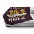 thumbnail image 3 of Animal Soft Flannel Fleece Throw Blanket, Funny Ballerina Dancing Monkeys with So Boring to Be Normal Words Print, Cozy Plush for Indoor and Outdoor Use, 70" x 90", Maroon and Marigold, by Ambesonne, 3 of 6
