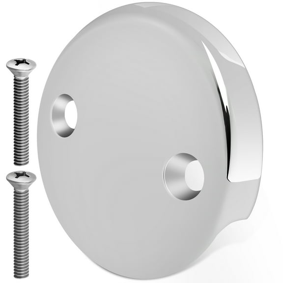 AEVXKHI Tub Overflow Drain Cover, Double Hole Bathtub Overflow Drain Cover with Screws, Tub Overflow Cover for Most Standard Bath Tub Drains