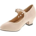 thumbnail image 2 of Chase & Chloe Mimi-2K Girl's Stitching Cut Out Mary Jane Kitten Heel Dress Pumps, Nude, 13, 2 of 4