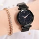 thumbnail image 5 of Reloj casual para niño y niña con cielo estrellado, reloj de pulsera con imán de aleación de cuarzo a la moda (negro), 5 of 5