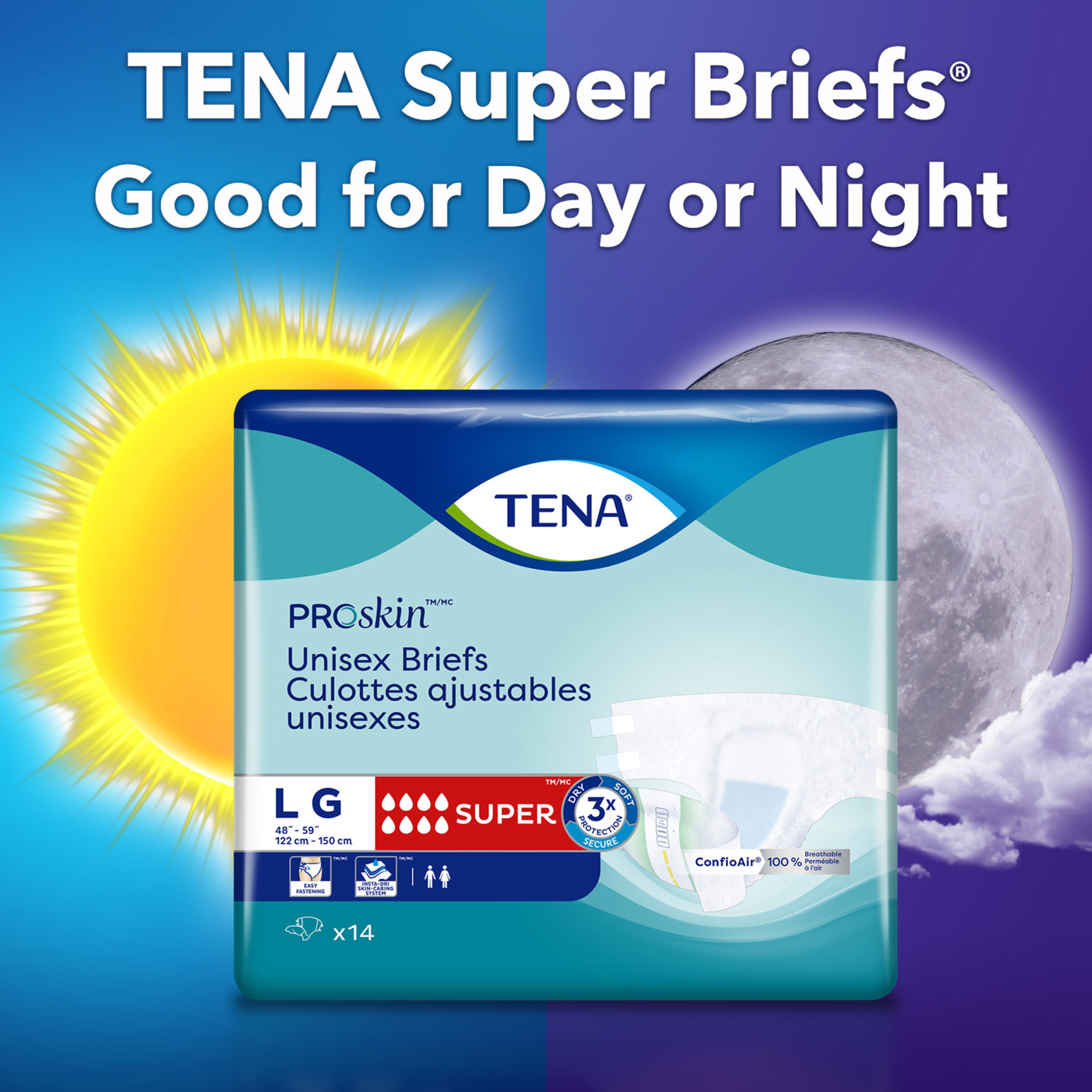 Tena ProSkin Unisex Adult Diapers, Maximum Absorbency, Large, 56 Ct - image 2 of 10