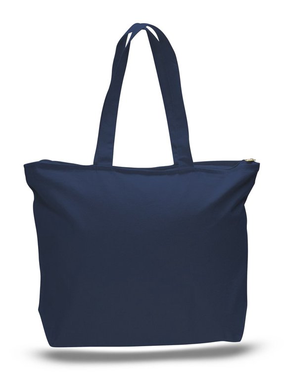 Heavy Canvas Large Tote Bag, Navy, 3-Piece