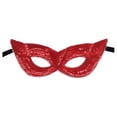 thumbnail image 1 of Máscara de mascarada de Mardi Gras, disfraces de cosplay, máscara de fiesta de lentejuelas, máscara de media cubierta para los ojos Rojo, 1 of 9