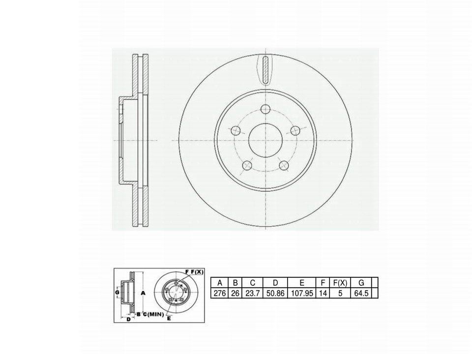 Winstop Brake Rotor, Front WS232094, Ford Cougar 1990