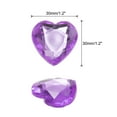 thumbnail image 2 of Uxcell 20Pcs Acrylic Flat Back Rhinestones 30mm/1.2 inch Heart Artificial Gemstone for Crafts Jewelry Making Mid Purple, 2 of 7