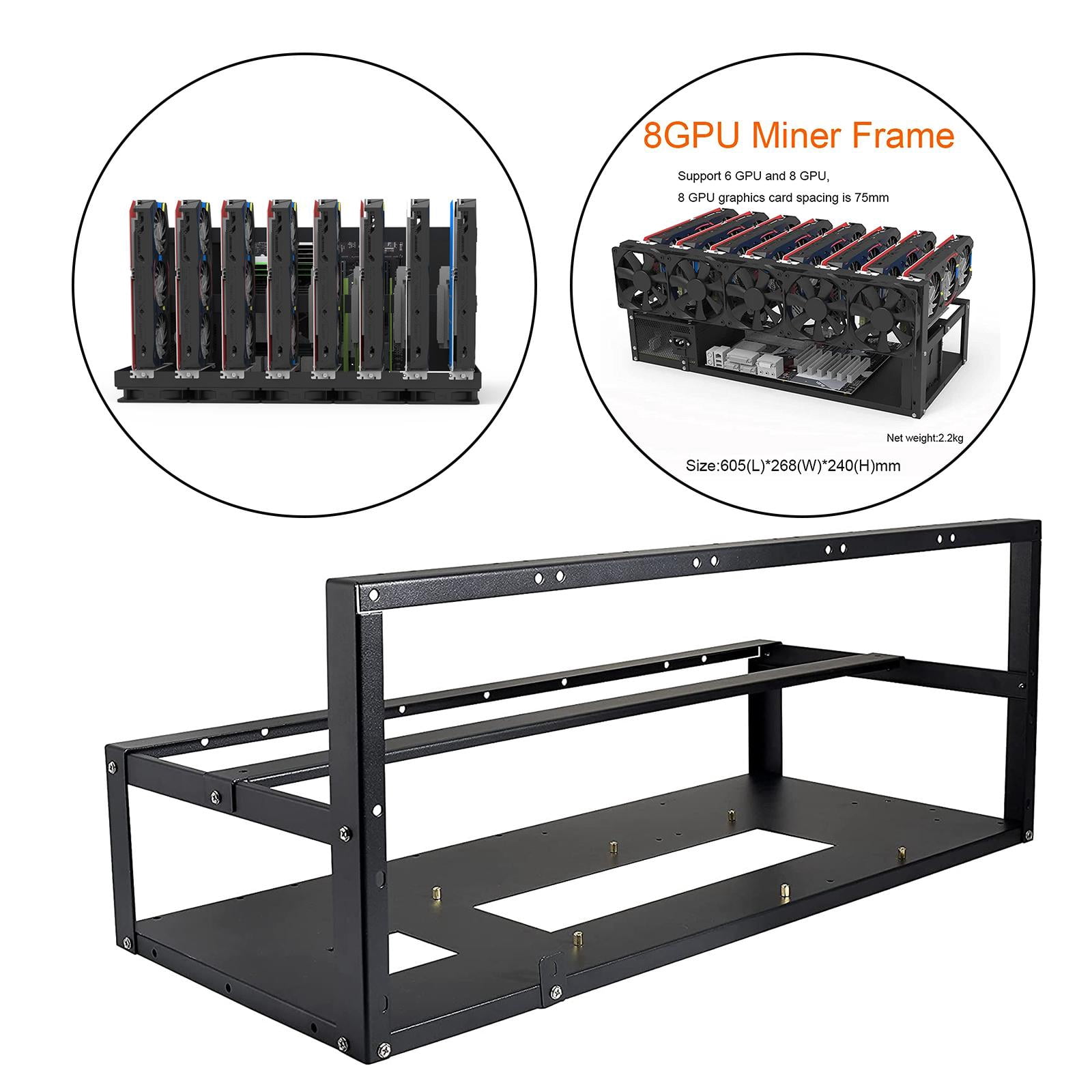 LeeQinersw 6/8 GPU Rig Rack, Computer Case, GPU Card Case, Miner Equipment BTC ETH Accessories Tools Only