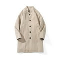 thumbnail image 6 of successthop Trench Coat Men Oversized British Style Long Sleeve Overcoat with Pockets Knee Length Button Down Solid Outwear, 6 of 9