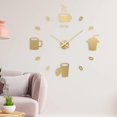 thumbnail image 4 of Moderno DIY 3D Reloj de pared Pegatinas Sin marco Taza de café silenciosa Reloj de pared Decorativo Redondo Sin tictac para oficina Dormitorio Cocina Dorado Gloria Reloj de pared de bricolaje, 4 of 6