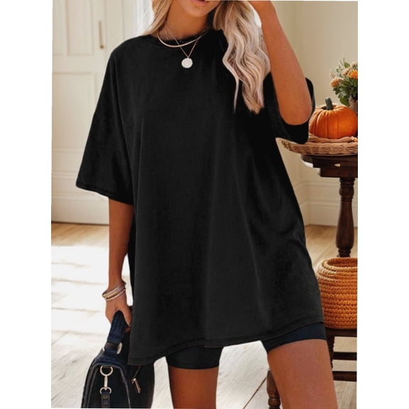 Womens Oversized T Shirts Loose Fit Crewneck Short Sleeve Tee Summer Tops for Women