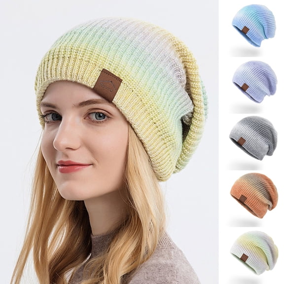 Summer Hot Sales Under $5 Purple Winter Skull Cap GIJNRIUIUA Winter Women Knitted Hat Warm Keeping Fashion Color Hat Hat Muslim Hat Women