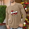 thumbnail image 2 of Kilaqueen Men's Christmas T-Shirts Xmas Wine Glass Long Sleeve Crewneck Pullover Tops Loose Fit Comfort Fashionable Tee, 2 of 4