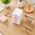 thumbnail image 5 of Dongrere 3-Drawer Mini Desktop Organizer, Small Plastic Storage Box with Pink Bow, Organizer Drawer Box for Stationery Bedroom Countertop, 3x3.5x5.1 Inch, 5 of 6