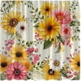thumbnail image 2 of Sunflower Daisly Shower Curtain Rustic Vintage Retro Yellow Pink Floral Sage Green Leaves Spring Nature Botanical Plant Western Country Fabric Bath Curtain Set with Hook, 2 of 3