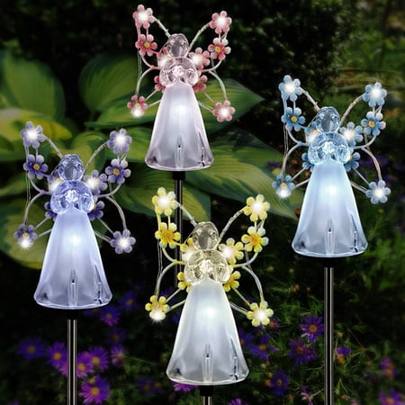 Memorial Day Garden Angel Stake Lights 1 Pack Angel Garden Outdoor LED Lights  Eternal Light with 7 LEDs for Cemetery Grave Decorations  Memorial Gift  Christmas Memorial Present Yard Patio Art