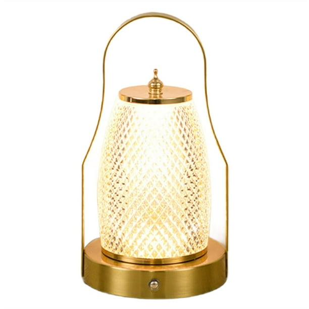Lámpara de Mesa Portátil para Exteriores, Colgante, de Metal, con Luz LED Regulable, Inalámbrica, Recargable por USB, Ideal para Dormitorio, Hotel o Mesilla de Noche.