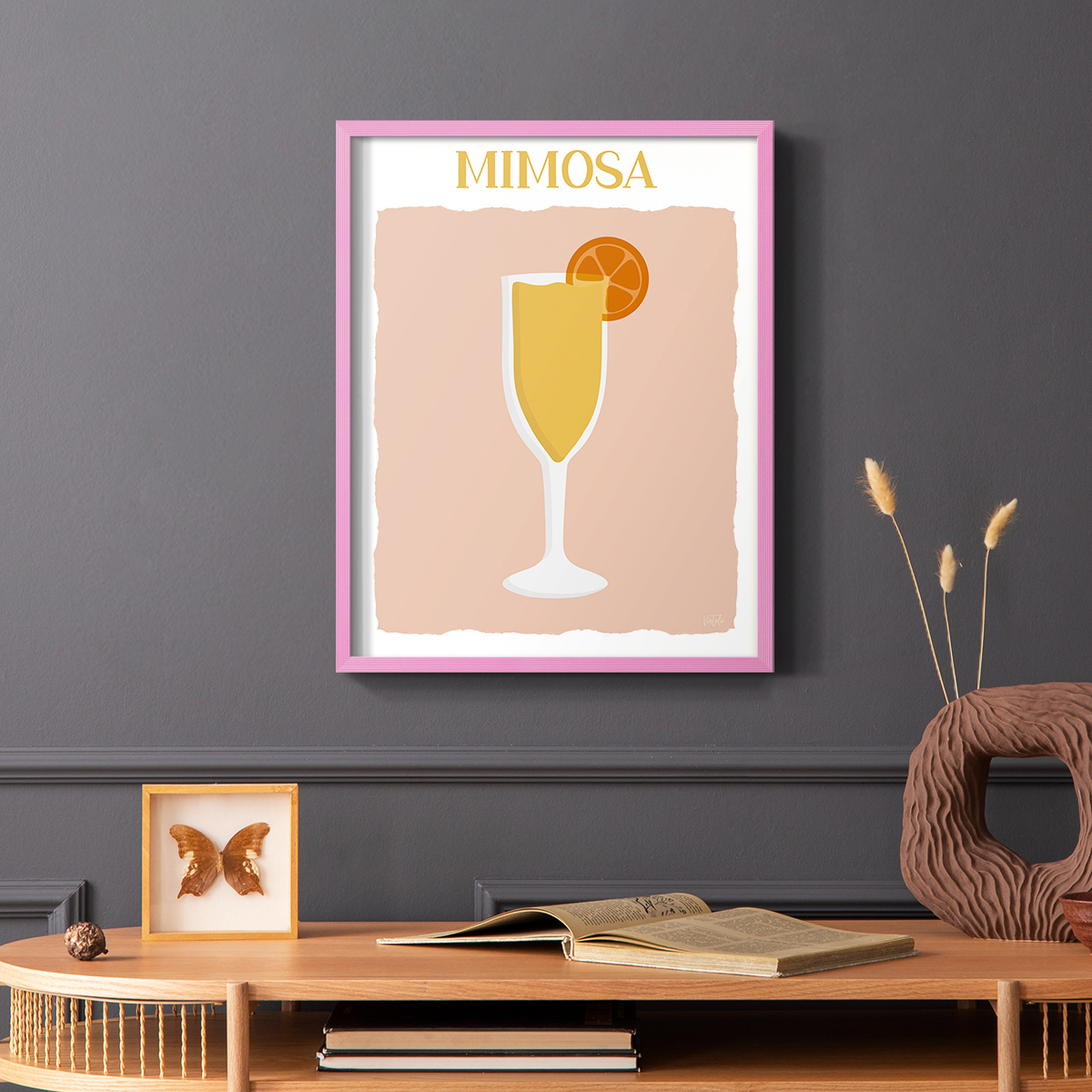 Mimosa in Pink Solid Wood 8 x 10 Framed Print
