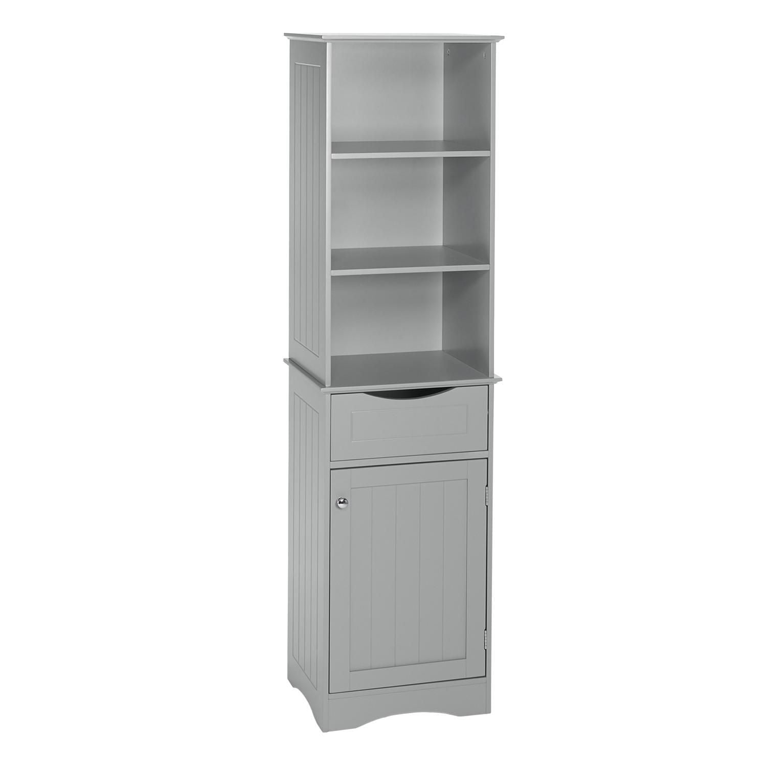 RiverRidge® Home Ashland Collection 16.54-inch W x 60.04-inch H x 13.39-inch D Bathroom Linen Storage Tower Cabinet in Gray